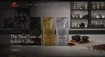 Screenshot del progetto Caffè Milano UK